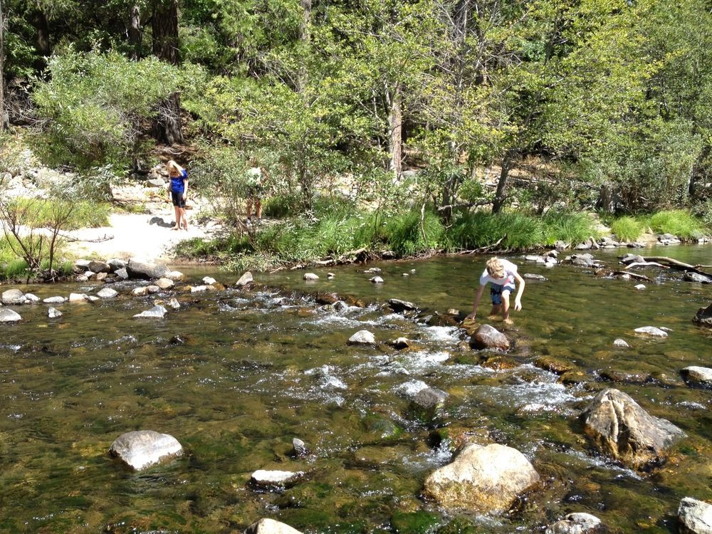 Paddling in the Merced river at Yosemite