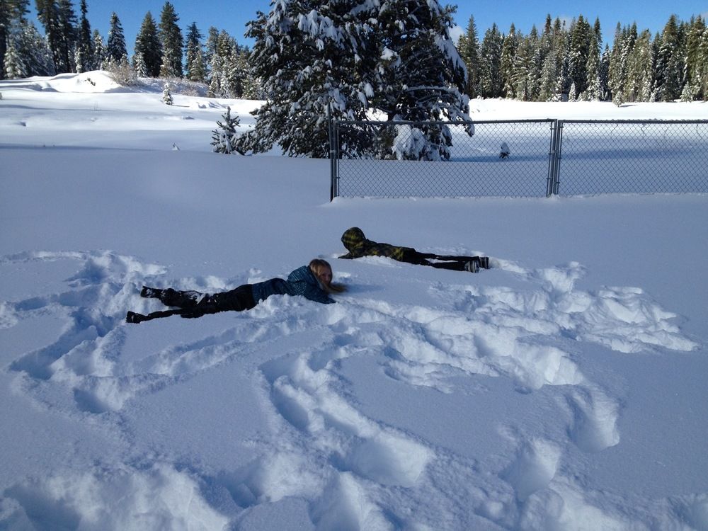 Snow angels on stomach?
