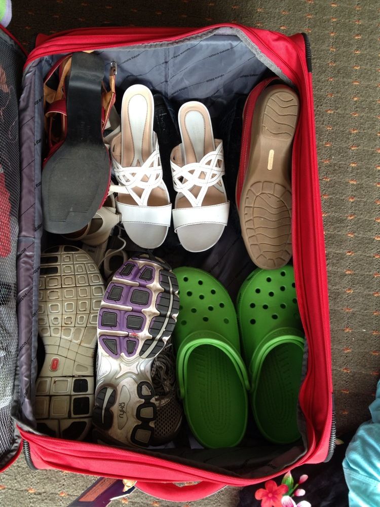 Yes, a suitcase is full of shoes.... So?