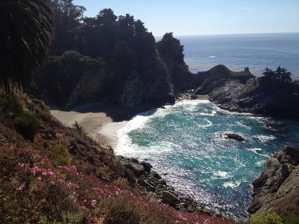 Waterfall into beach