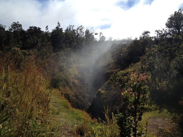 Steam vents near volcano